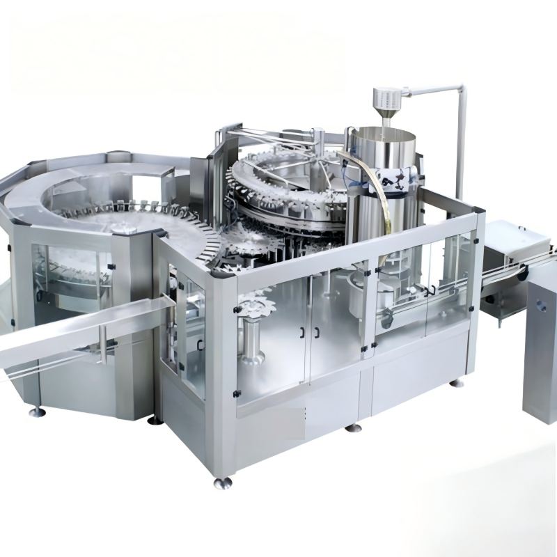 Pure water and mineral water 3-in-1 rinsing filling capping machine